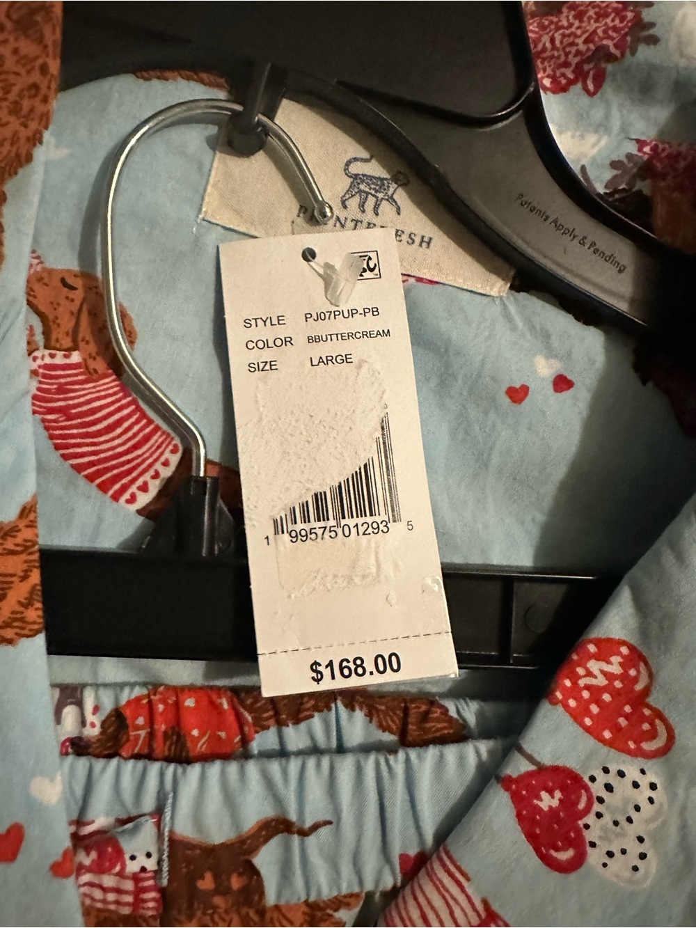 Printfresh 100% Organic Cotton Long PJ Set in Dachshund Date in pale blue - Picture 11 of 15